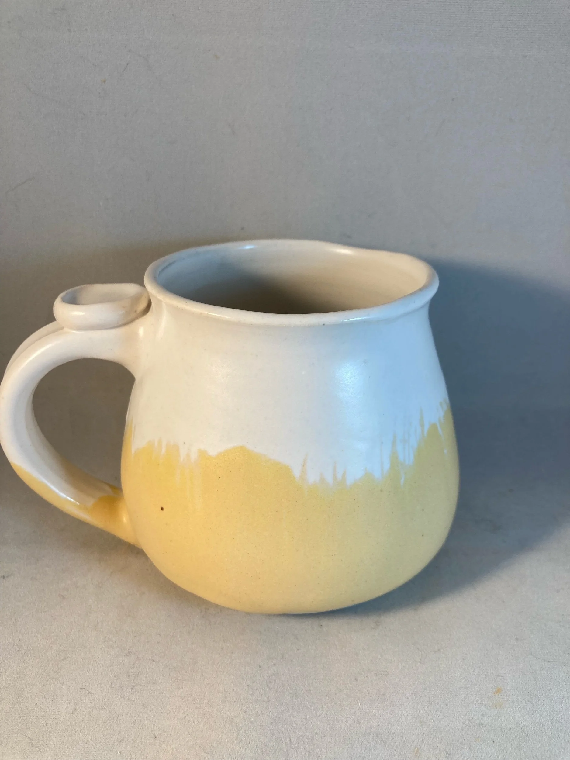 Curved Whtie and Sunshine Mug
