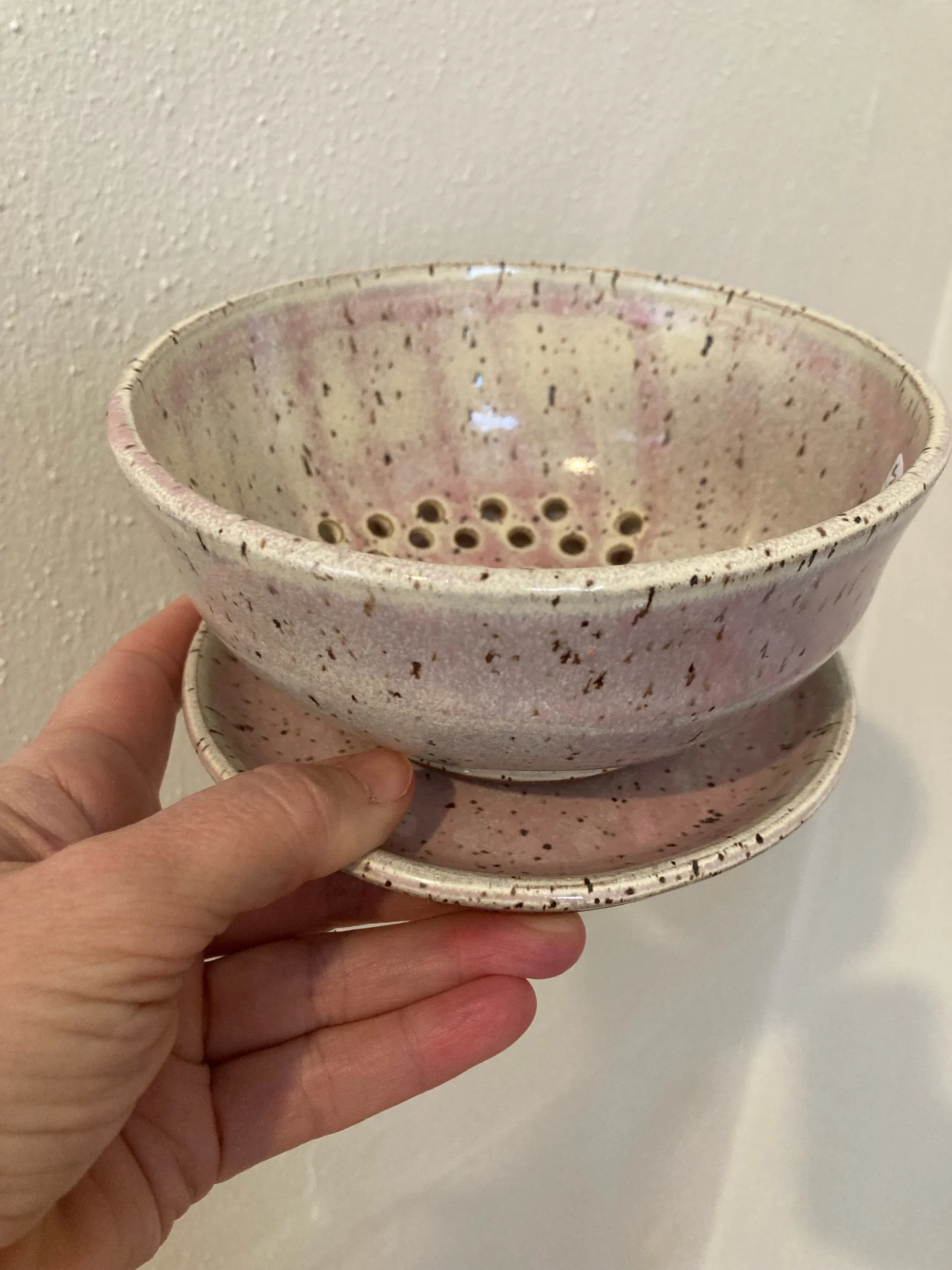 Creamy Pink Berry Bowl and Saucer