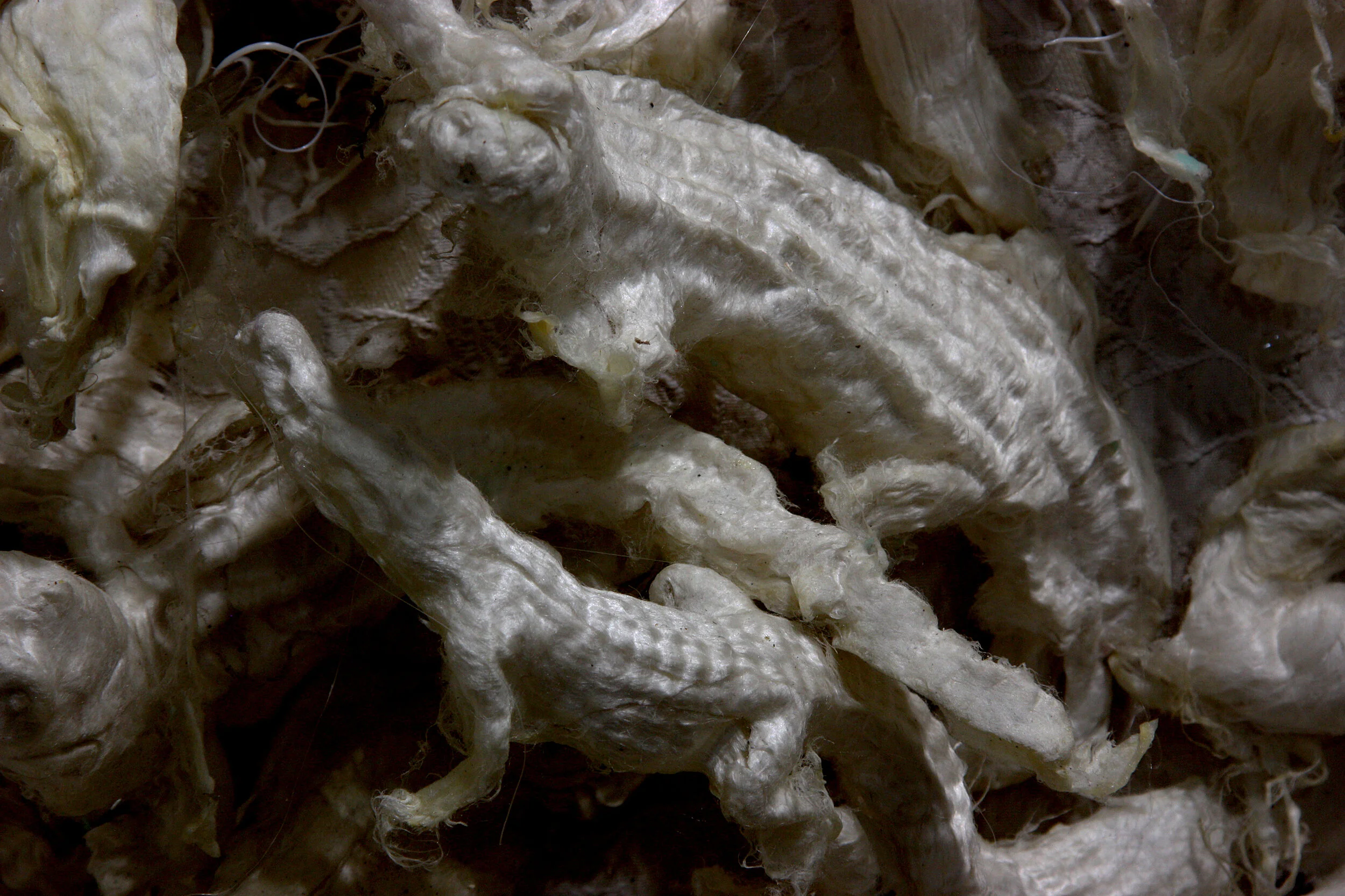 Saint Michael in the entangled bank (detail).  (Silk reliefs series). 2018