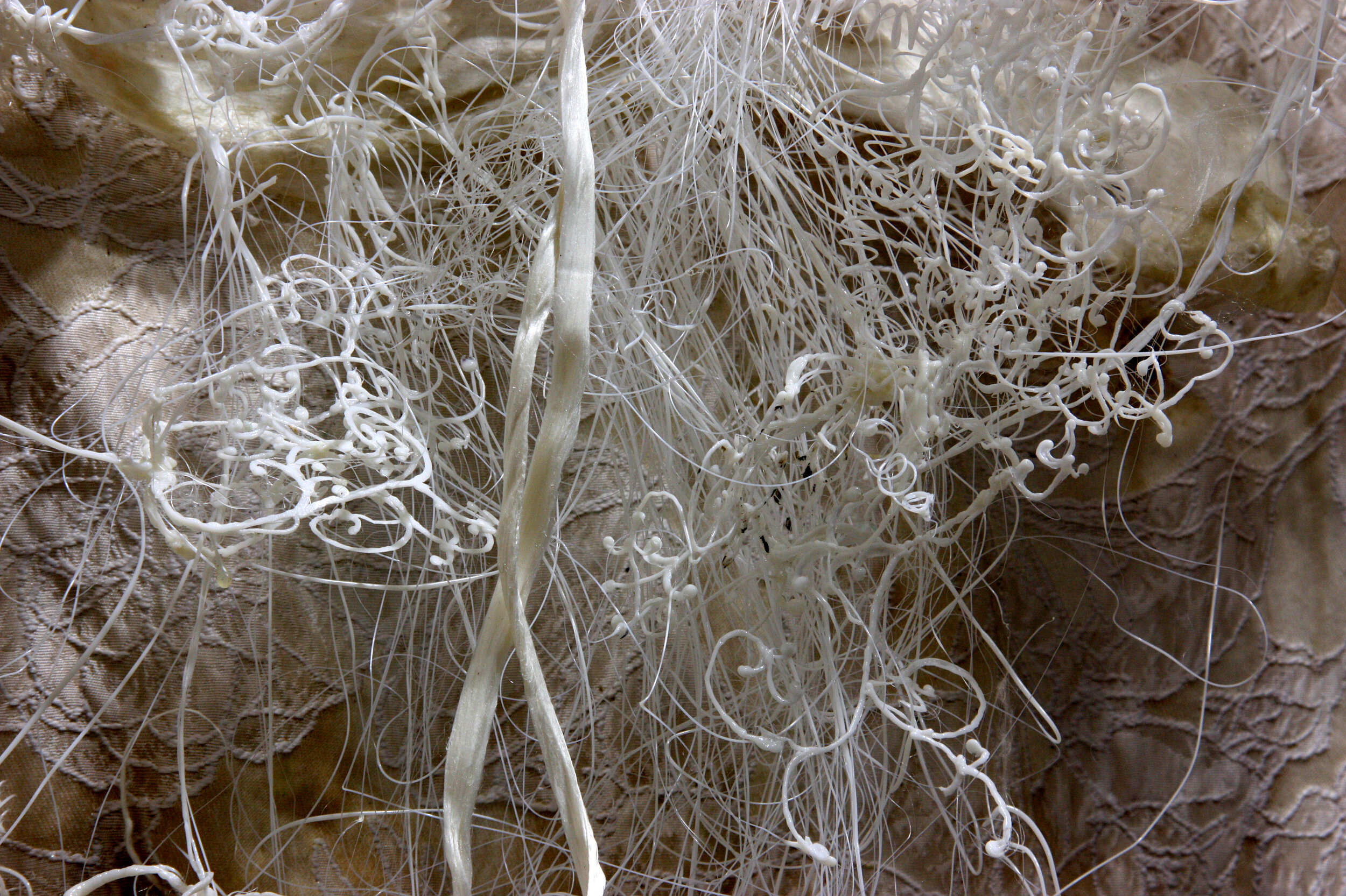 Saint Michael in the entangled bank (detail)  (Silk reliefs series). 2018