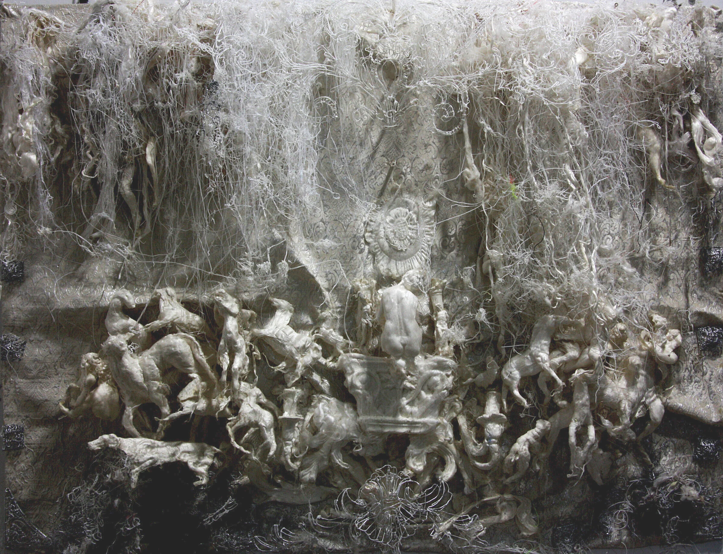 The garden of degenerated nerves. (Silk reliefs series). 2018