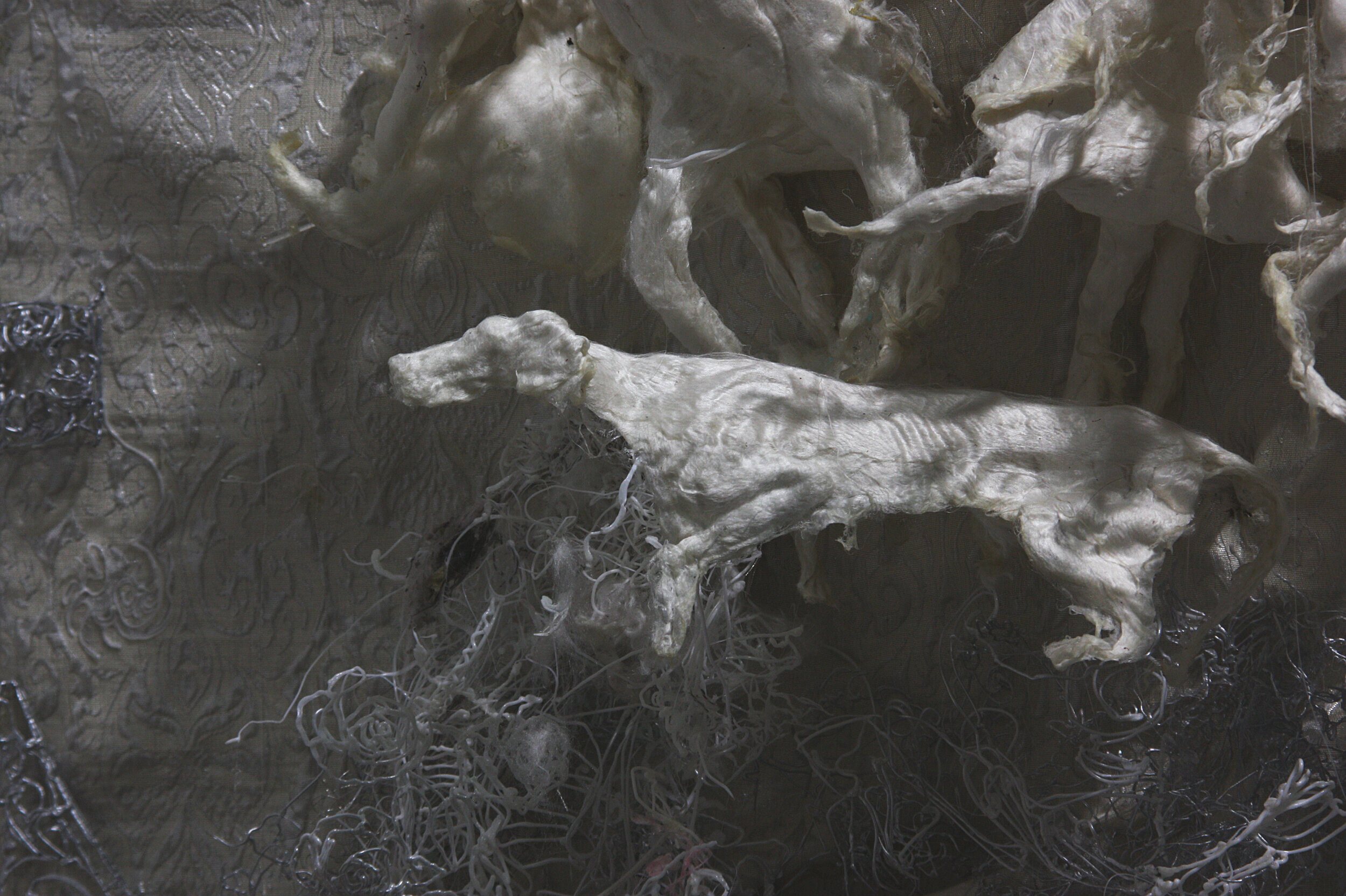 The garden of degenerated nerves.  (Silk reliefs series). 2018