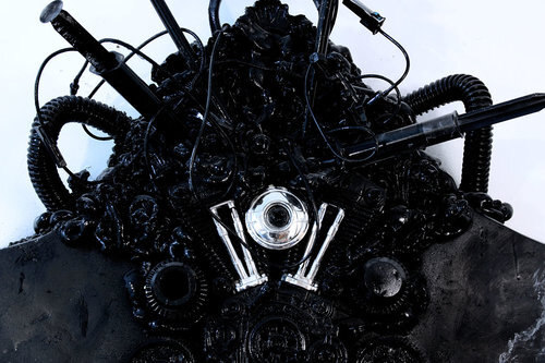 The black bile machine (detail). 2014. Marble veins series.