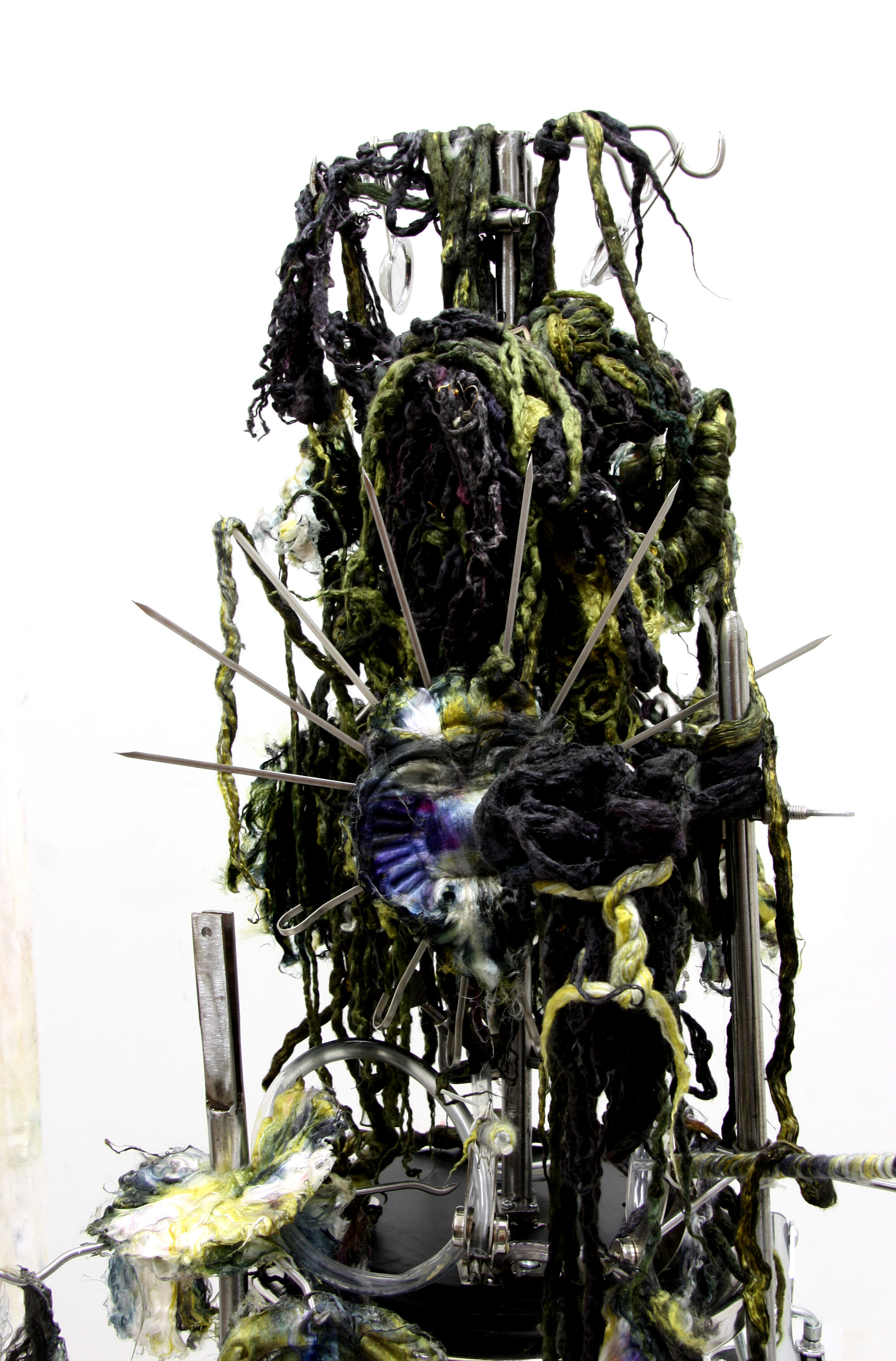 green black steel sculpture. (Marble veins series).  (2020)