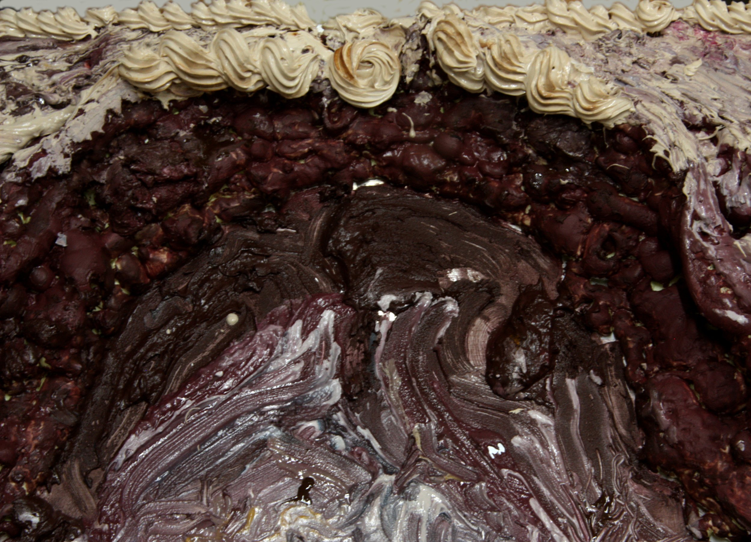 Dissection cake 1 (Red velvet cake). Fathers birthday cake.(Ice cream frescoes series, 2022)