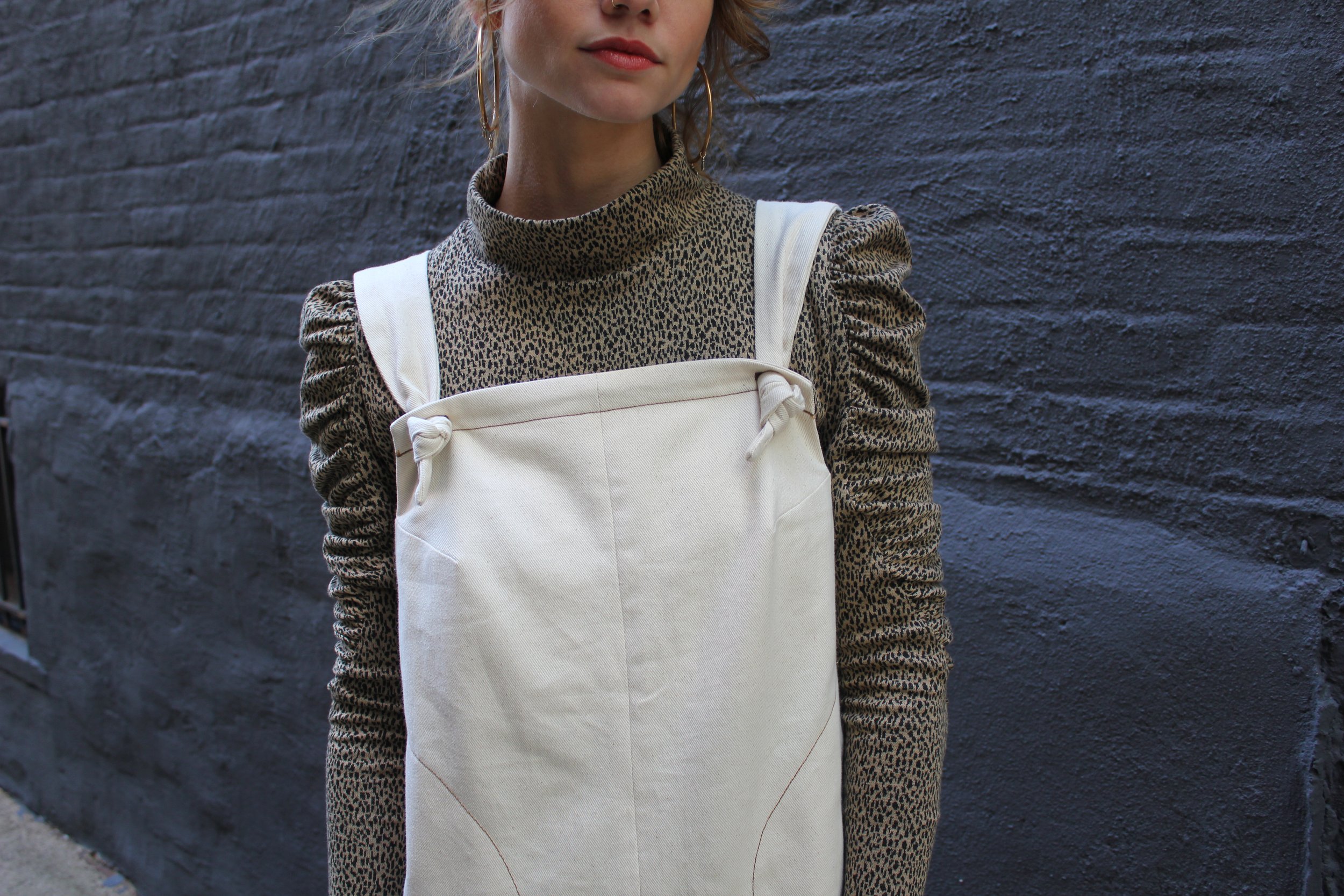 Natural Denim Knot Overalls
