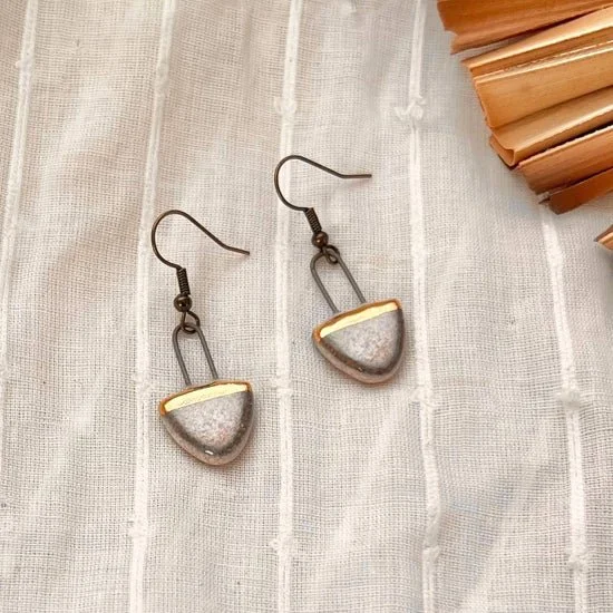 Pink Rain Drop Ceramic Earrings