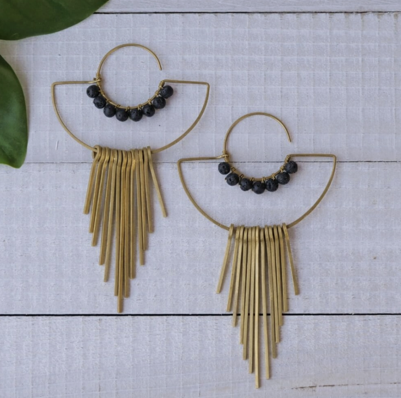 Long Brass Fringe Earrings