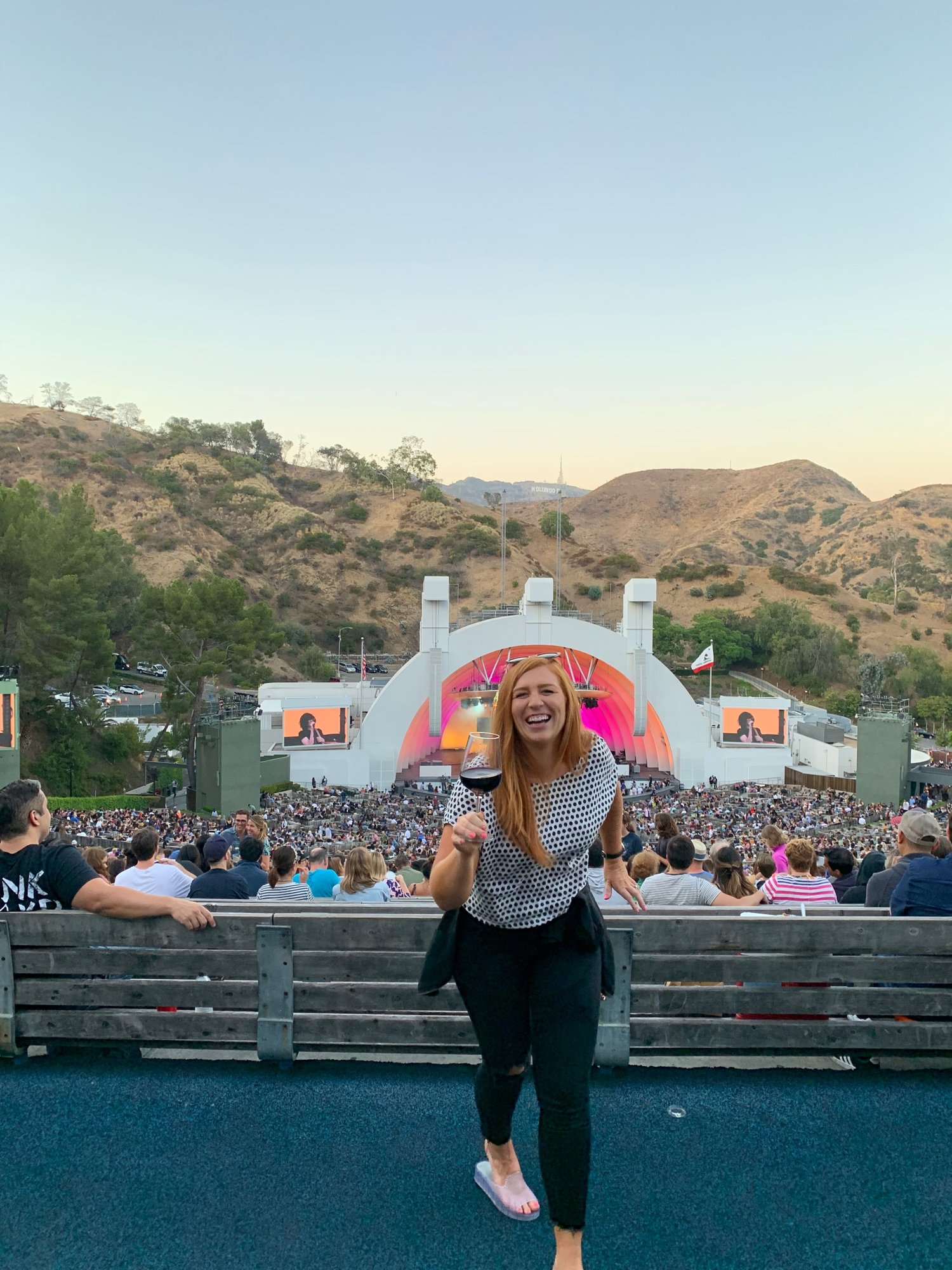 Peep the Hollywood sign above the stage!