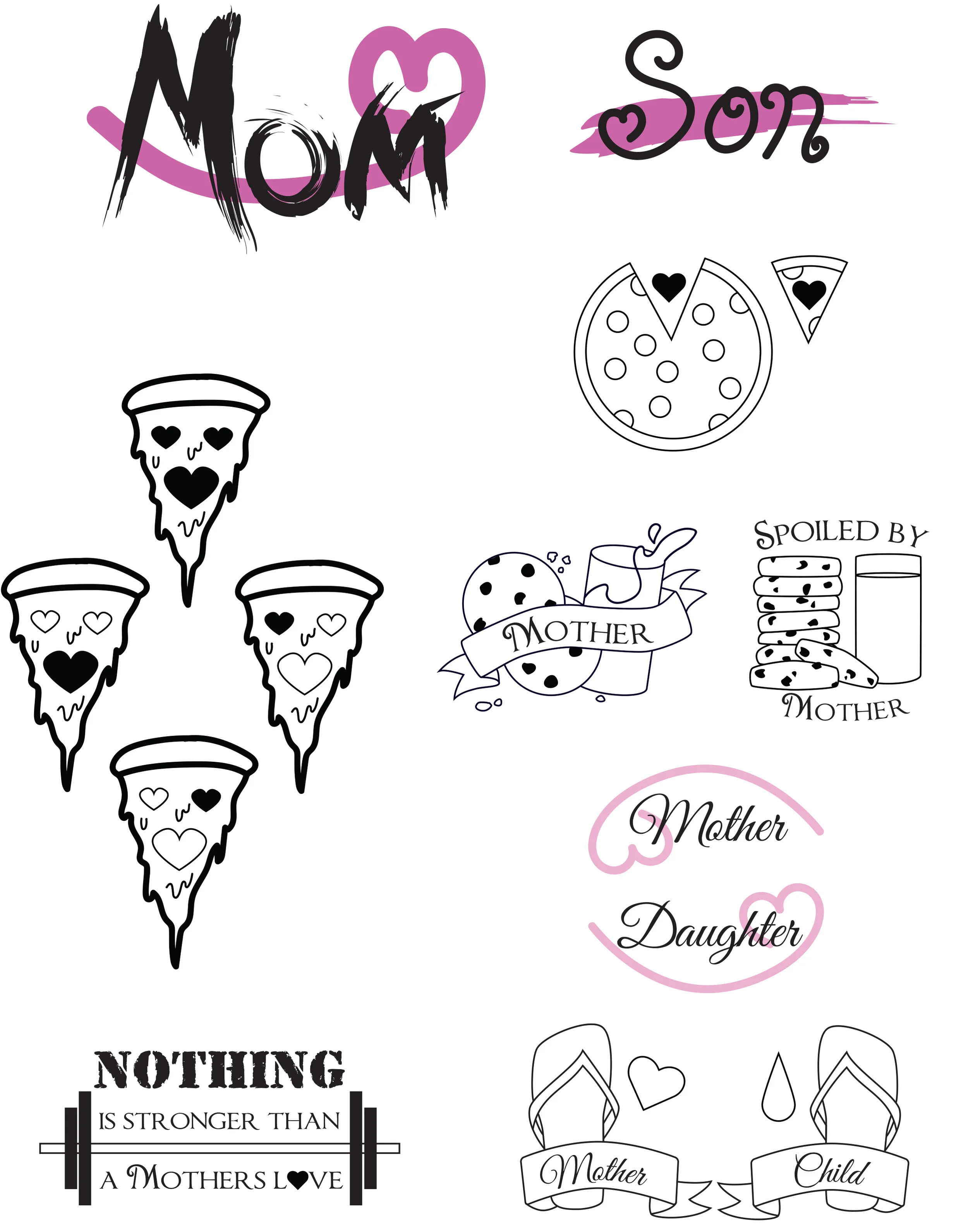 Mother's Day Tattoo Flash