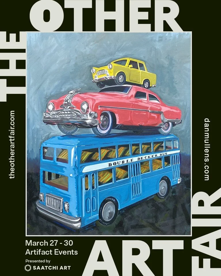 YEEEESSSS!!! Please come see me at booth 63 ⚡️⚡️⚡️at #theotherartfair Chicago 2025! 💥👽✌️&hellip;opening at the end of this month from March 27th to March 30th! Toy Cars, Tin Toy Clowns, Action Figures #11 (Frankensteins), and limited edition signed