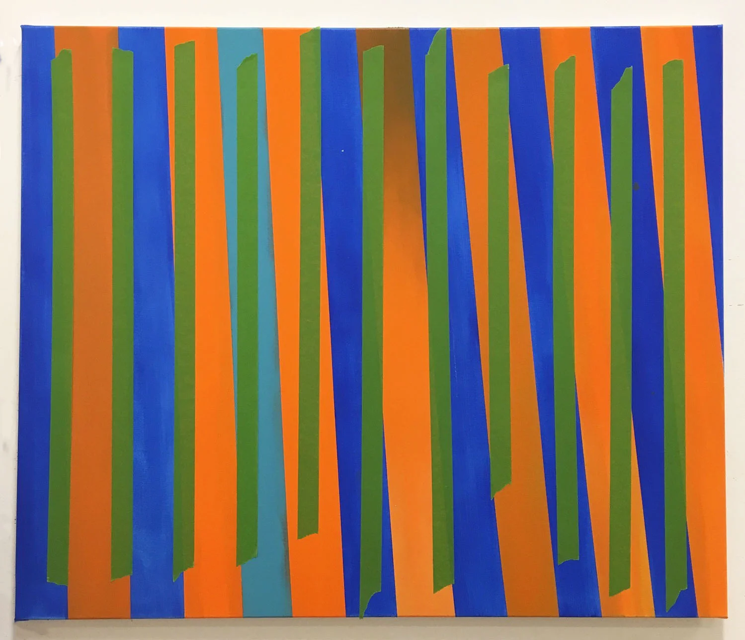 Untitled (Striped Blue, Inconstant Orange)