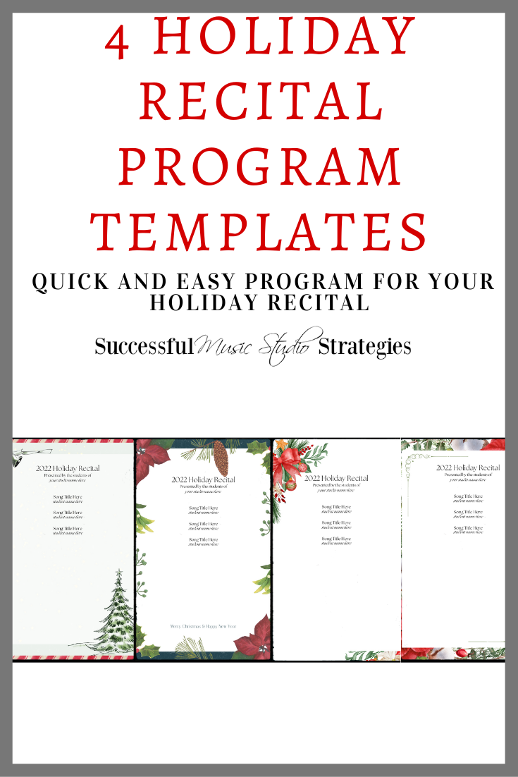 Pre-made Recital Program Canva Templates — Successful Private Music Studios