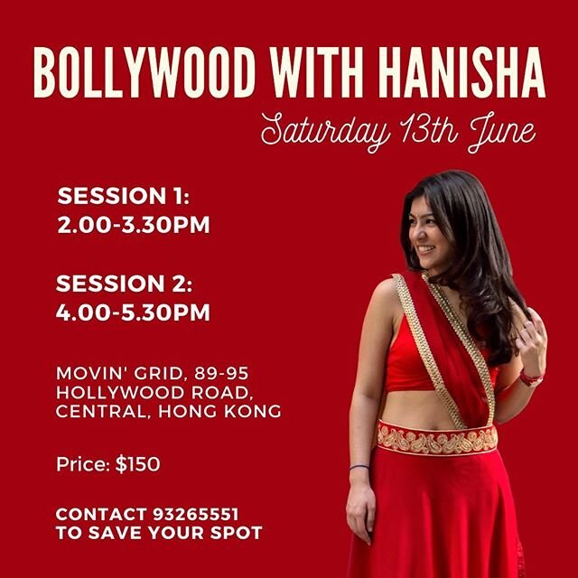 Favourite time of the week 🥰🕊 Teaching the original &amp; very feel-good MASAKALI this weekend - message me to save a spot 😊 #bollywoodwithhanisha #masakali #hkig
&mdash;
#hongkong #hkiger #hkigers #bollywood #indian #danceclass #workout #cardio #