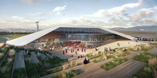 Kutaisi International Airport Extension, Kutaisi, Georgia, 2017 | ©VA-render, courtesy of UNStudio
