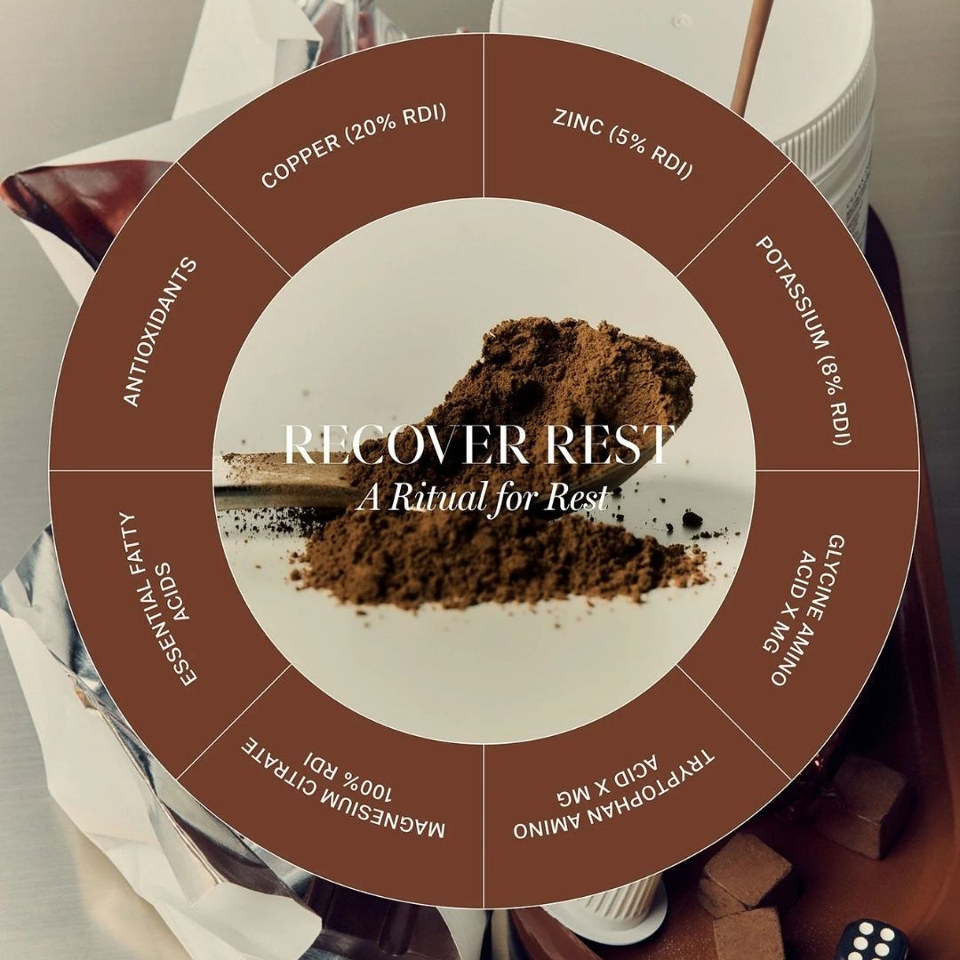 IMBIBE Recover Rest chocolate magnesium complex with glycine, tryptophan and essential minerals