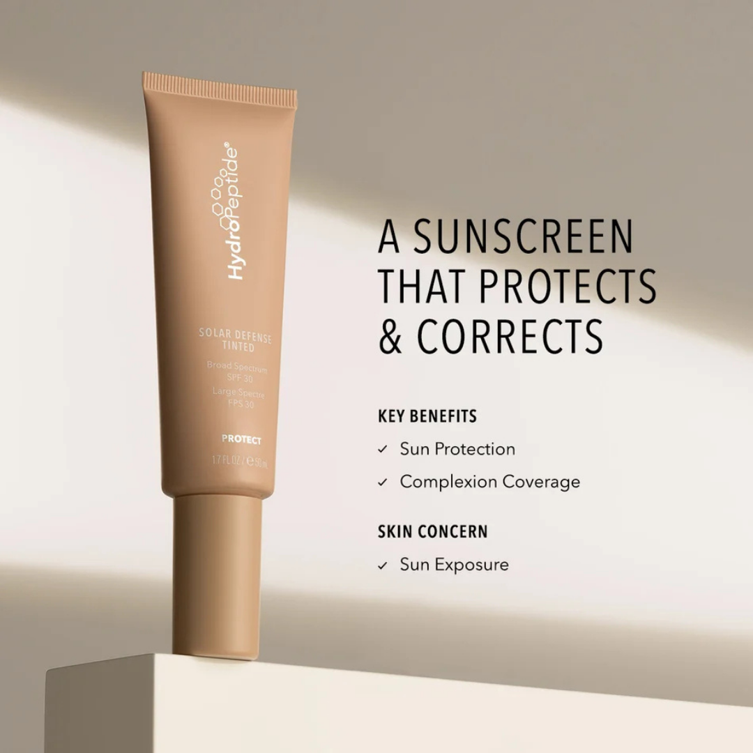 HydroPeptide Solar Defense Tinted sunscreen for sun protection and complexion coverage in Perth