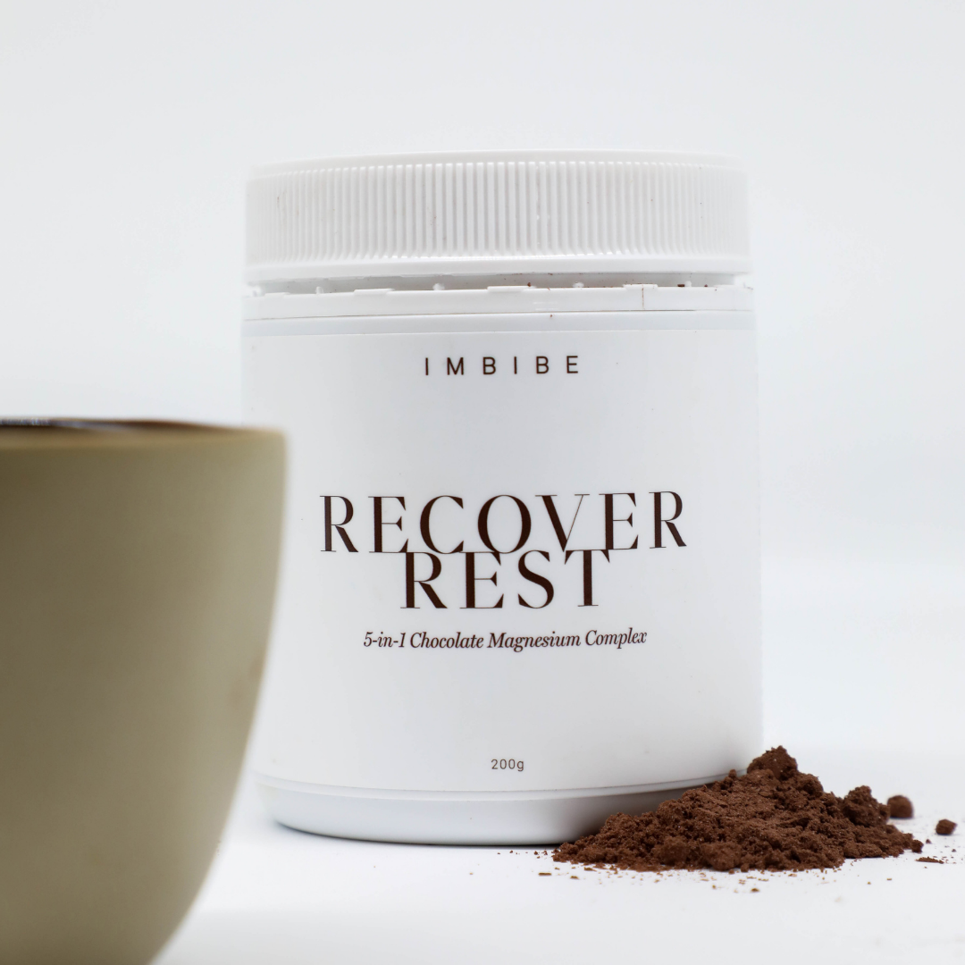 IMBIBE Recover Rest chocolate magnesium powder for relaxation and recovery in Southern River Perth