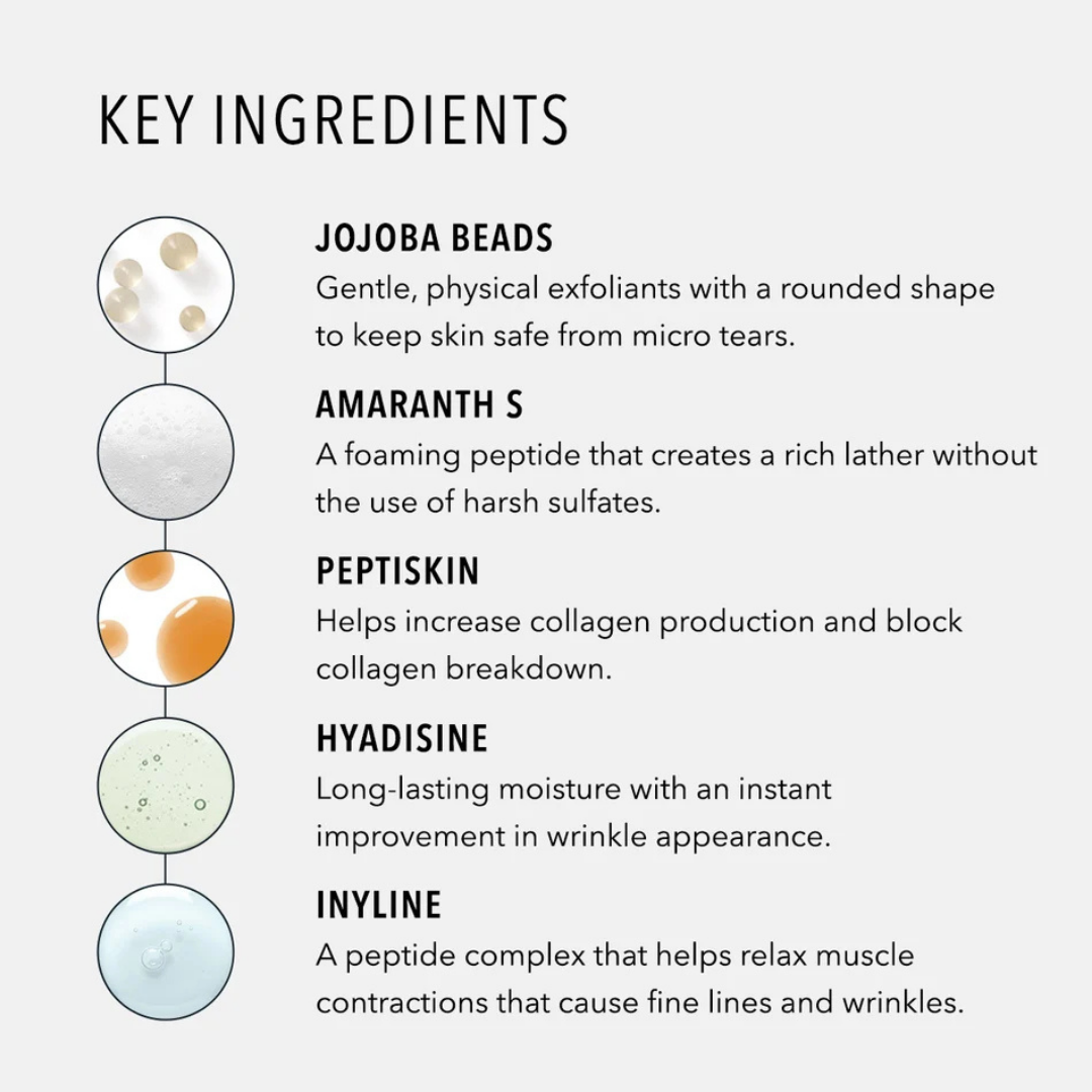 HydroPeptide Exfoliating Cleanser with jojoba esters, peptides and hydrating Hyadisine