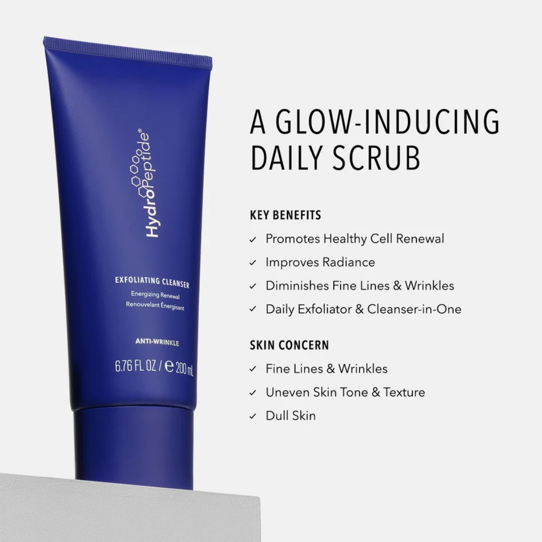 HydroPeptide Exfoliating Cleanser for dull skin, uneven texture and fine lines in Perth