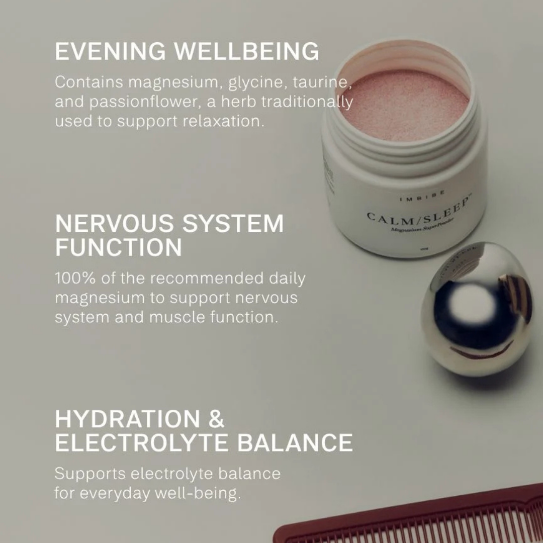 IMBIBE CALM/SLEEP magnesium with glycine, taurine and passionflower for nervous system and electrolyte support