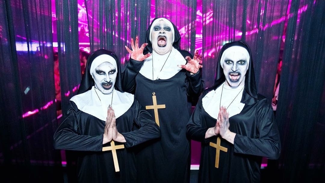 Decoda Secret, Hannah Conda and Sia Tequila as evil nuns from The Nun movie. 