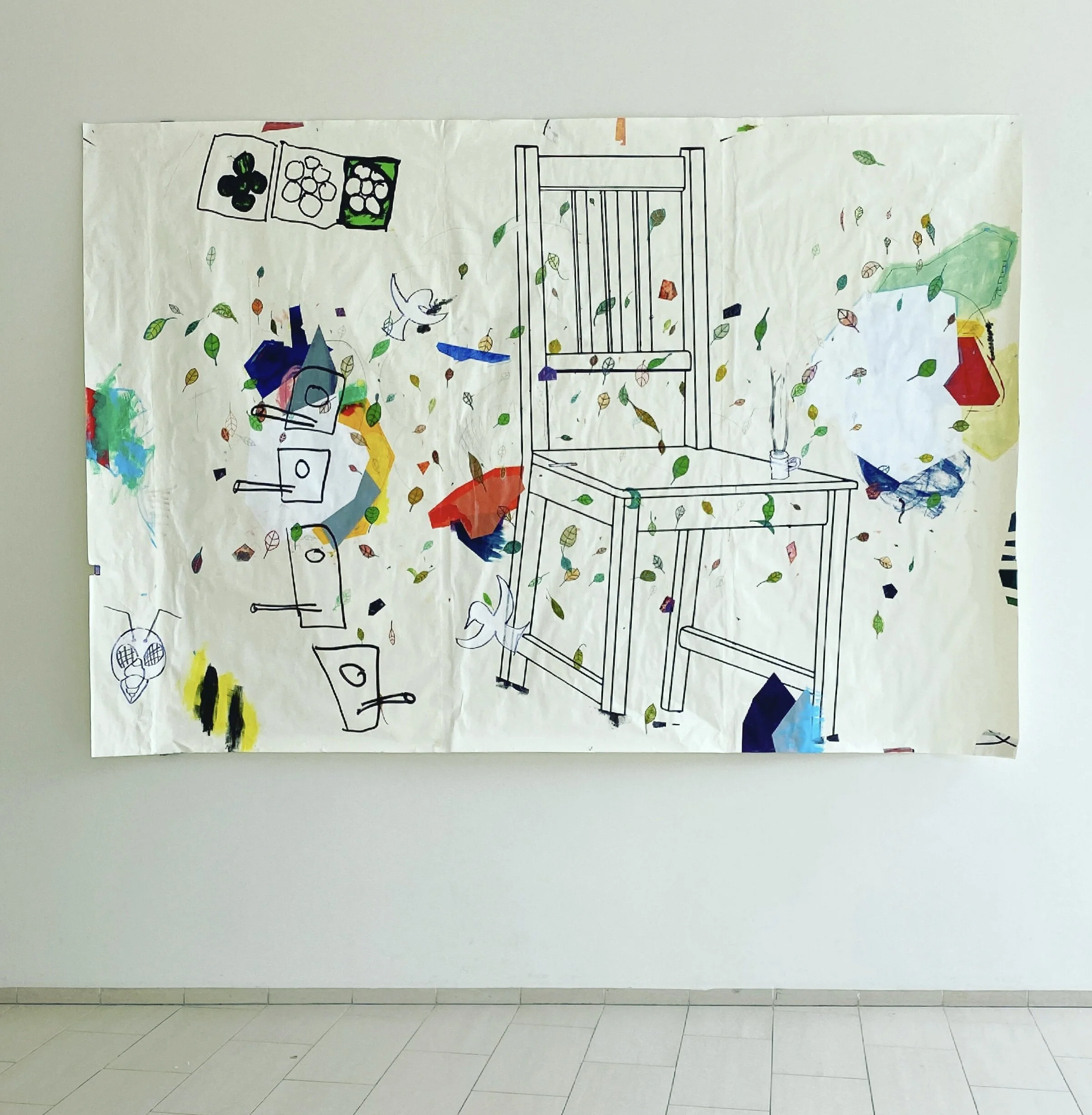 untitled (birds &amp; chair) 370x235cm