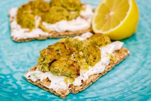 Gosh! Broad Bean & Quinoa Bites with Goat’s Cheese on Crispbreads.jpg