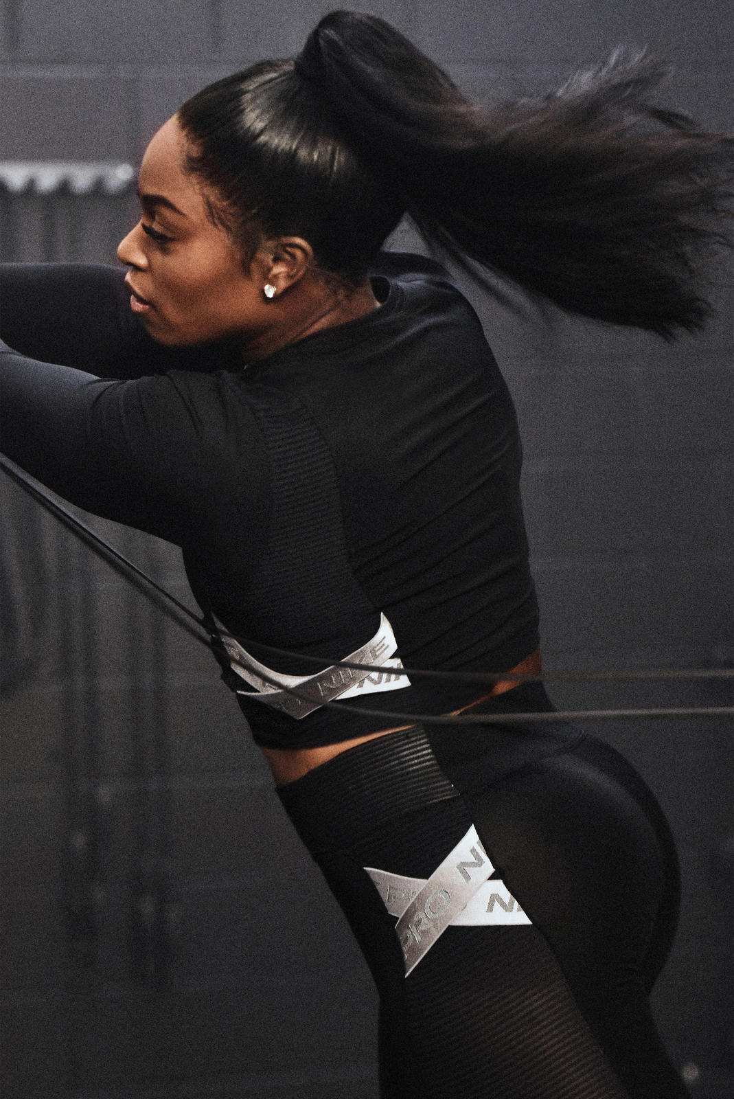 The Nike Pro AeroAdapt Long-Sleeve Top features a cropped cut with sweat-activated ventilation.