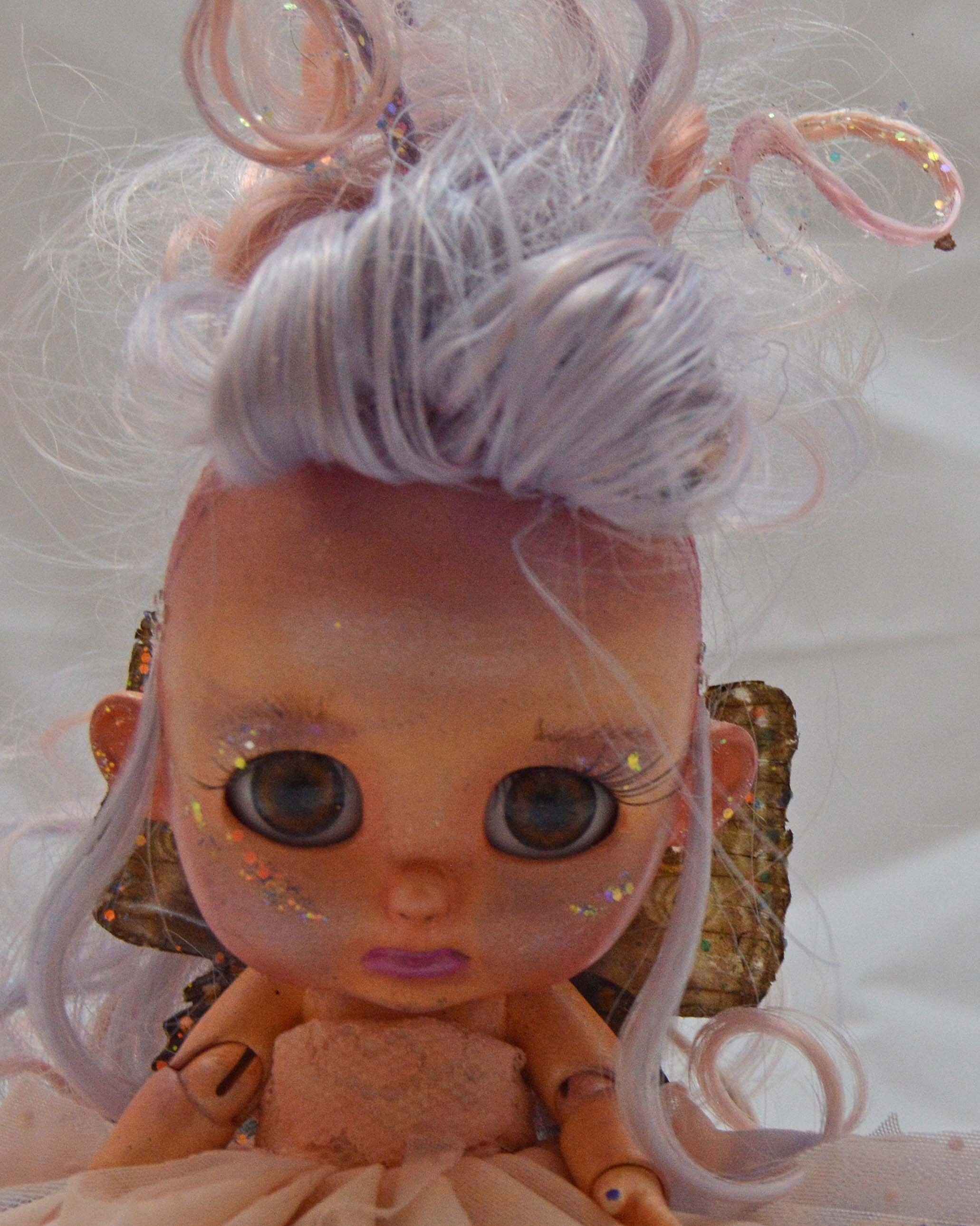 (#11) 75 Apples Art- Resin BJD Doll fairy Morpho Wings l OOAK