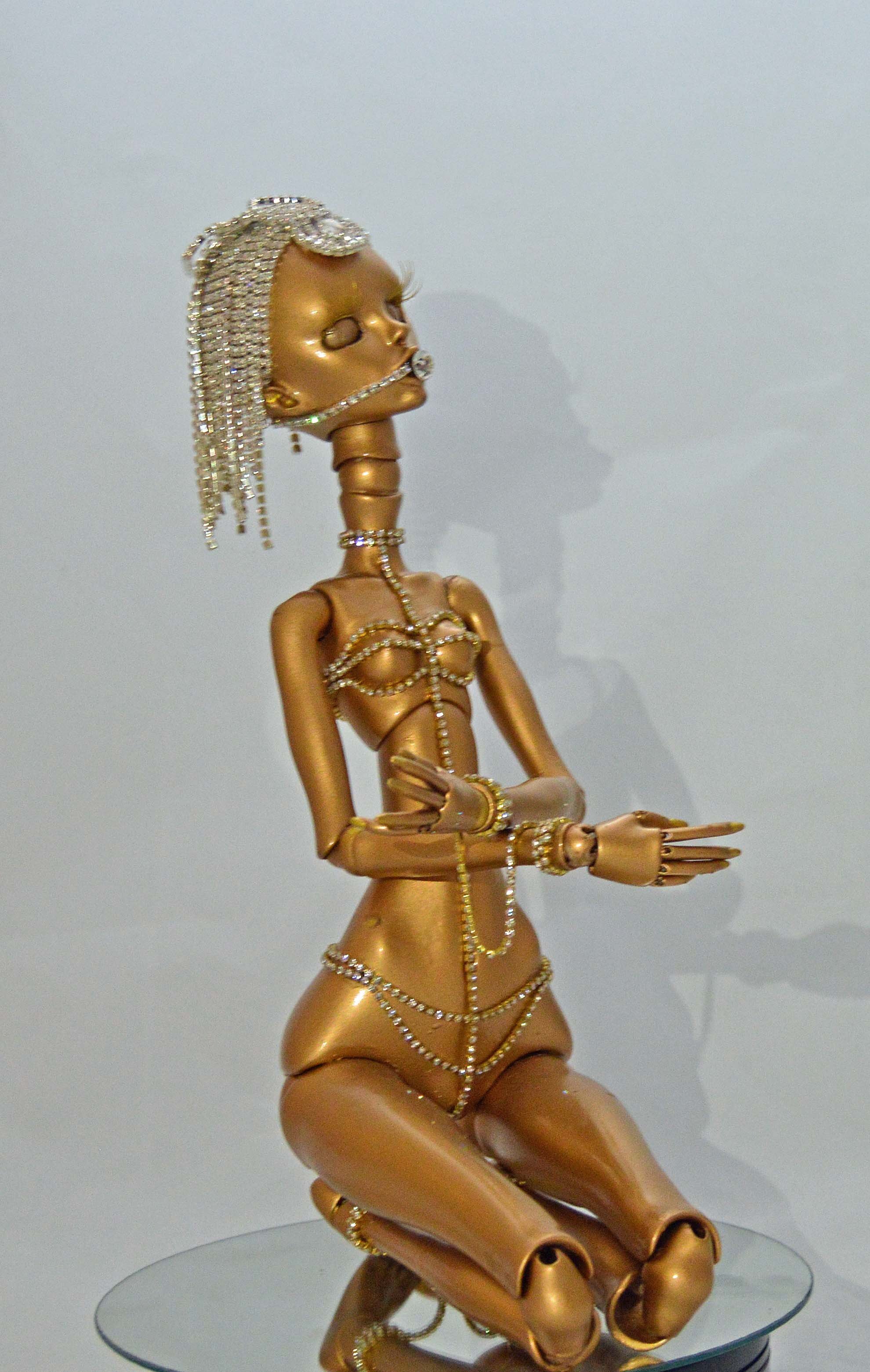 (#29) 75 Apples Art- Resin BJD Gold Swarovski Crystals OOAK Doll Beautiful