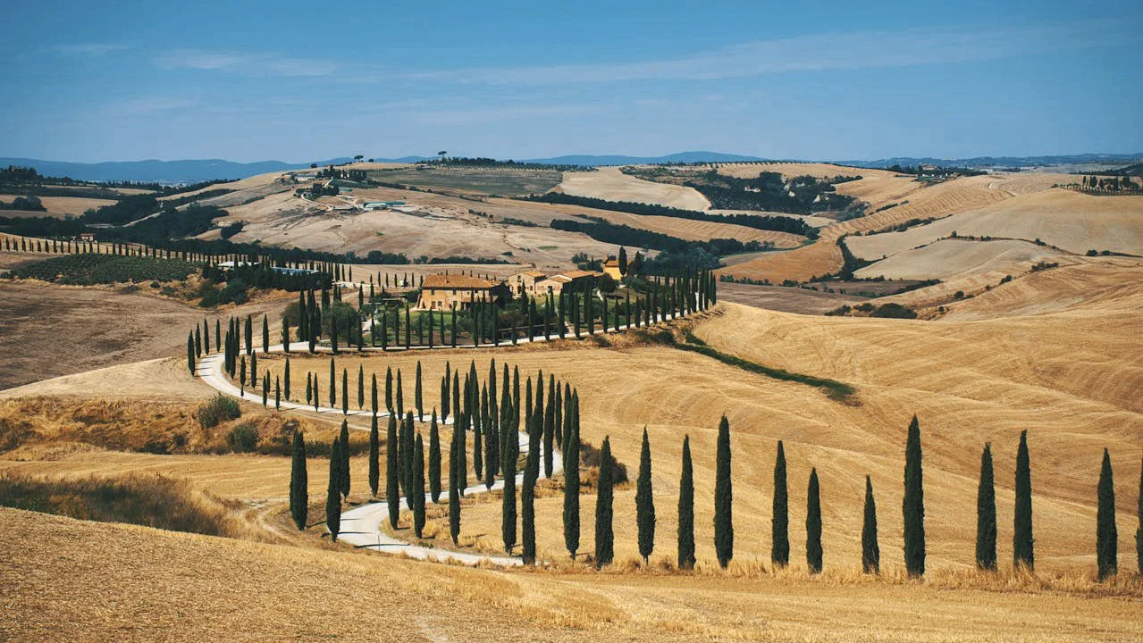 Landscape view of Tuscany Italy