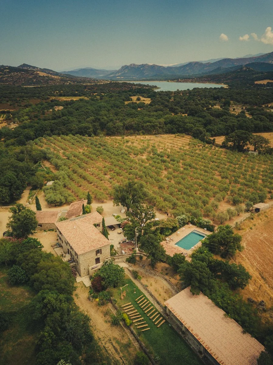 Domaine du Reginu wedding venue in Corsica surrounded by mountains