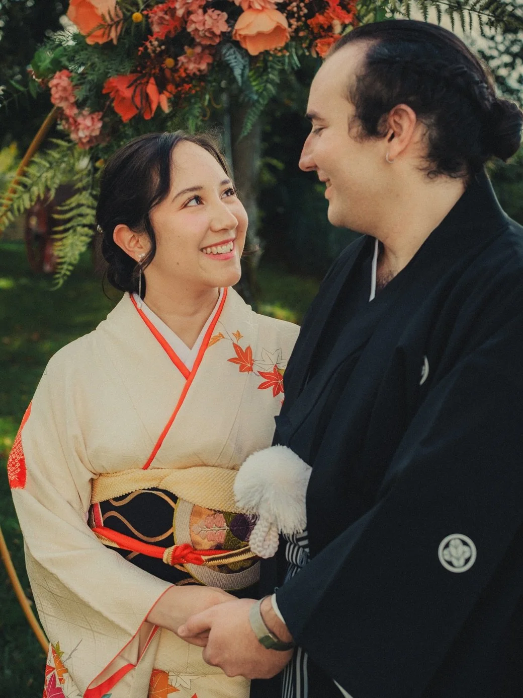 Before any vows, there was this.

The gentle rustle of silk. Careful hands adjusting each fold.

Two lives, two cultures, woven together in details.

The small rituals that make a story unforgettable.