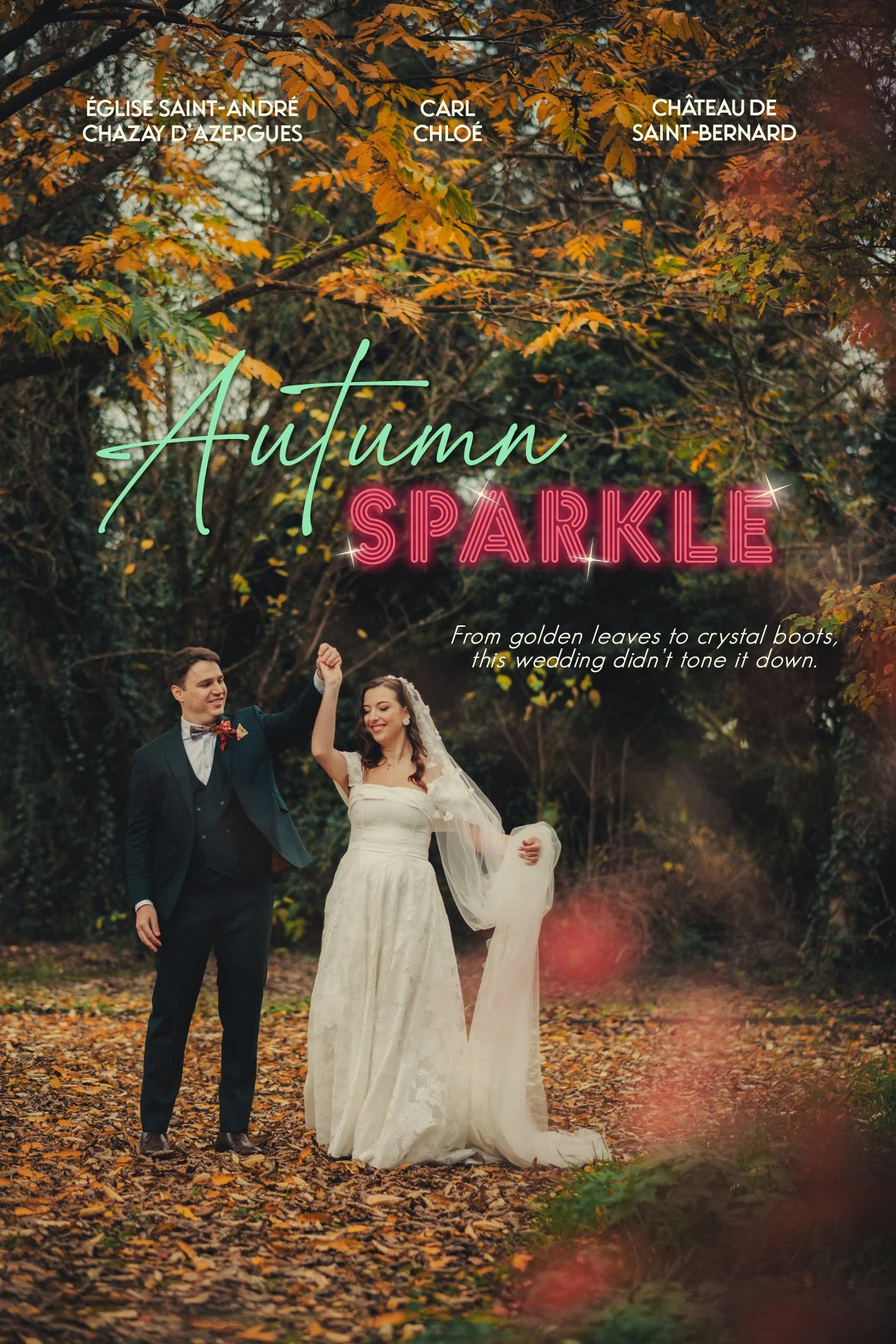 France autumn wedding photos in the chateau