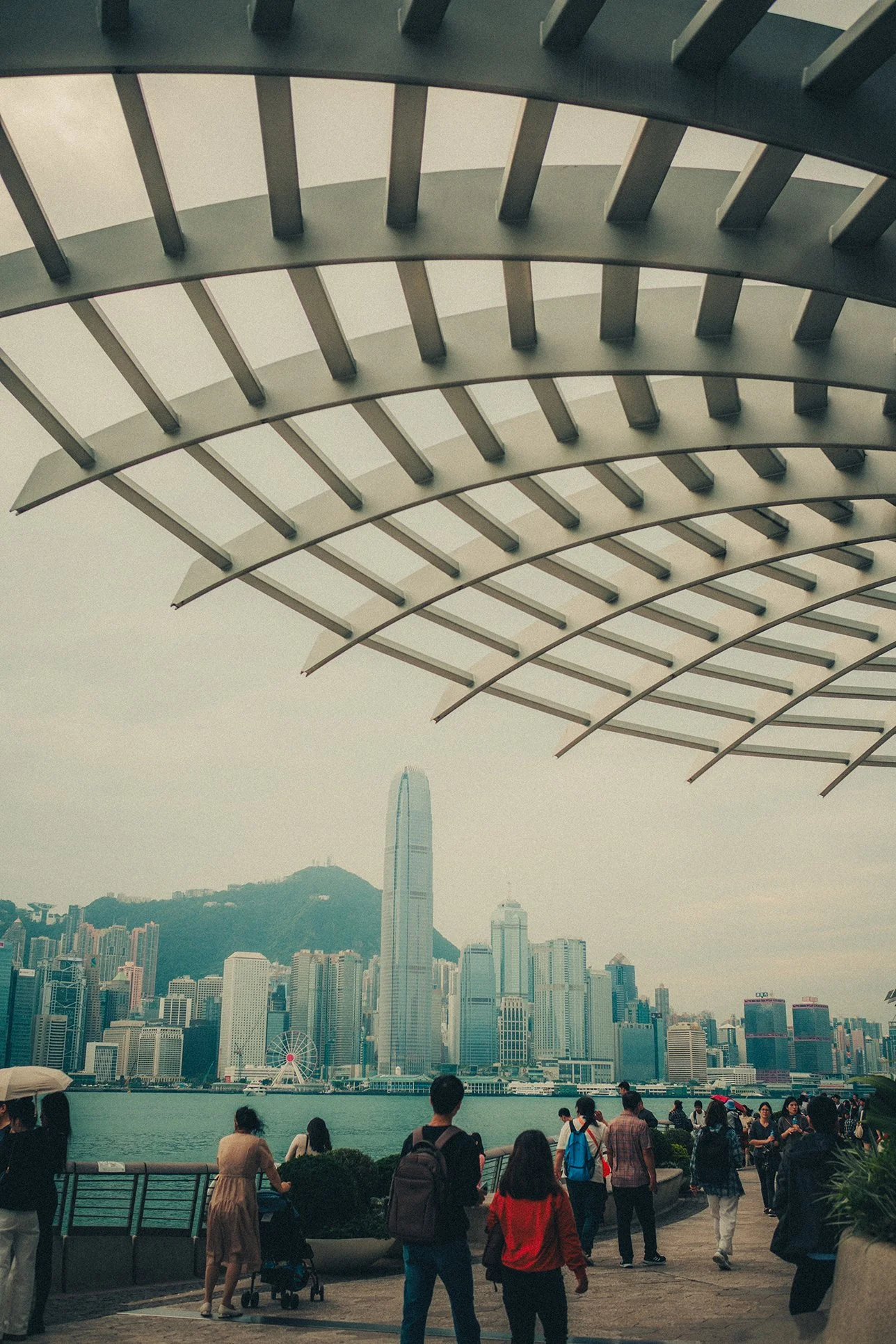Victoria Harbour Hong Kong day time with architecture.