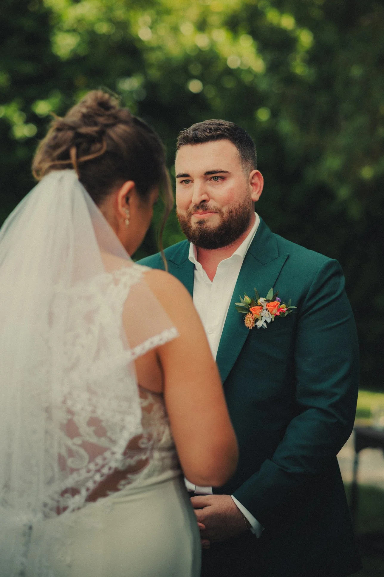 Groom got emotional during vows exchange at the Château la Gauterie