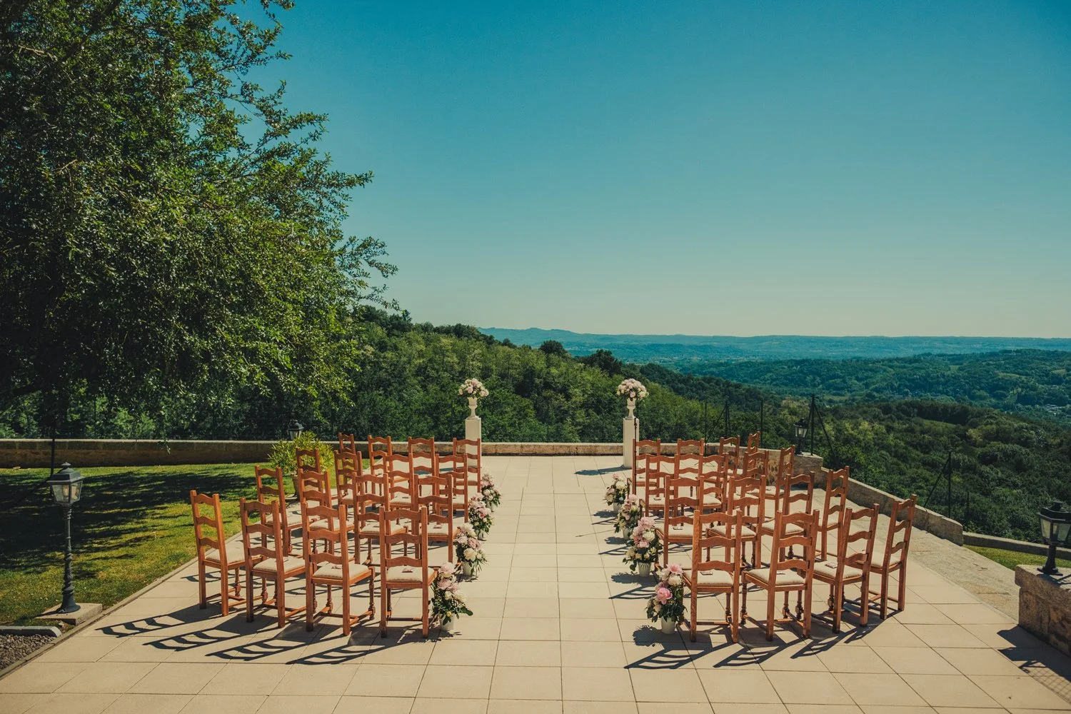 Wedding venue in France with a beautiful view