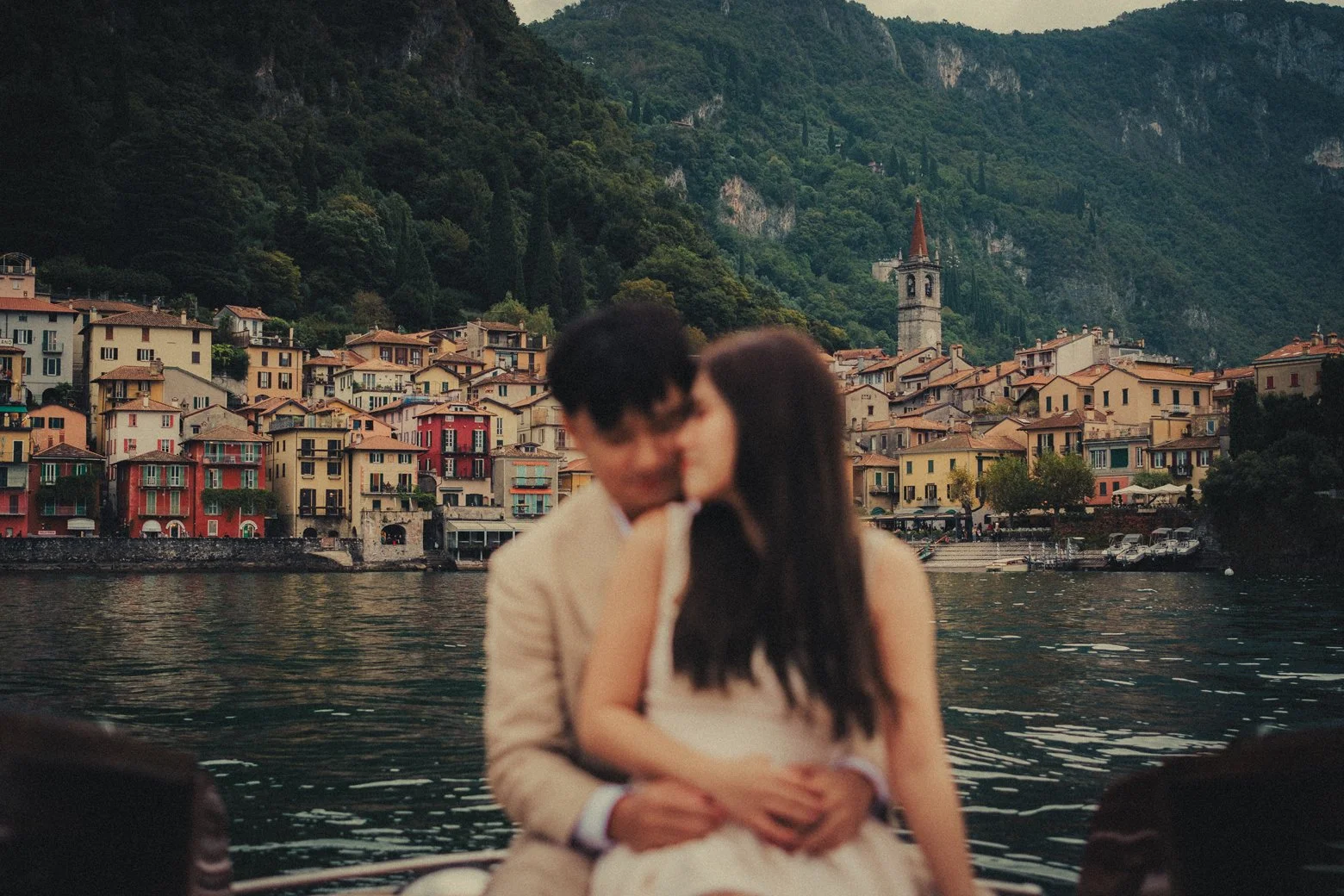 Lake Como photographer capturing a couple having an engagement session before their wedding.