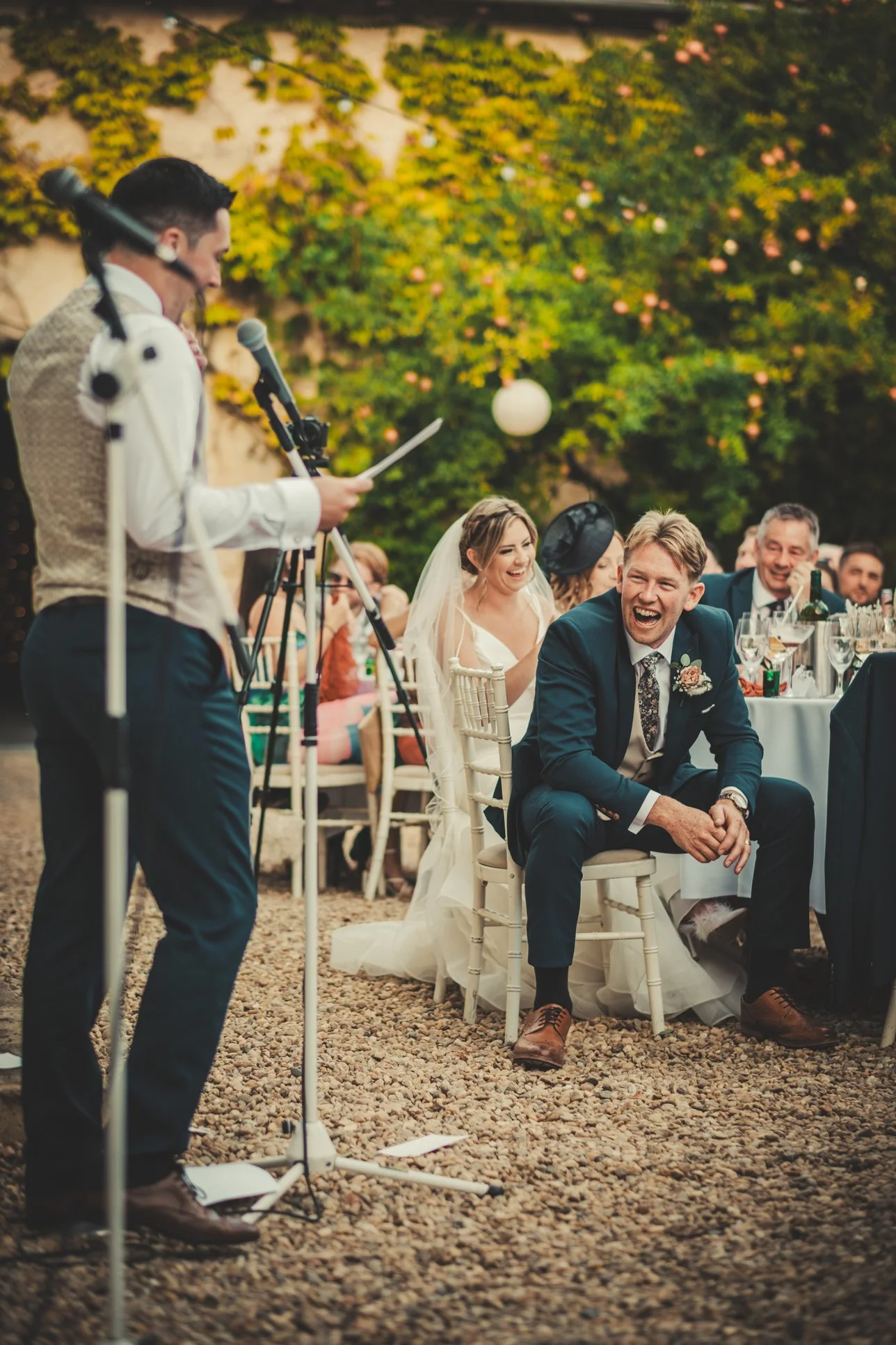 outdoor dinner autumn wedding in france