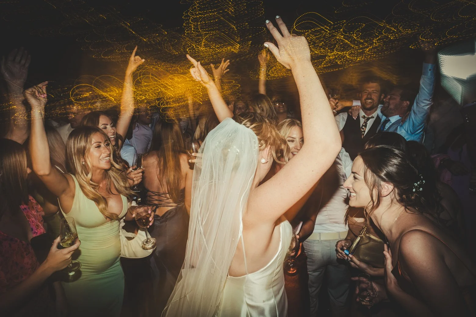 wedding party dancing energy