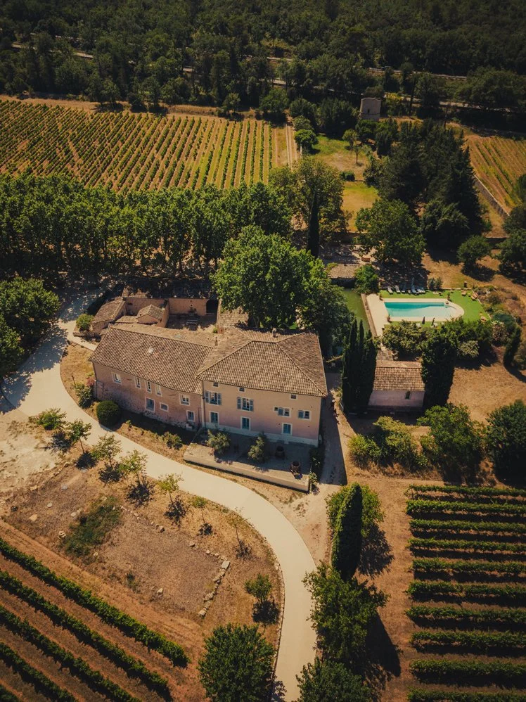 Drone view of Domaine les Muriers in Provence.