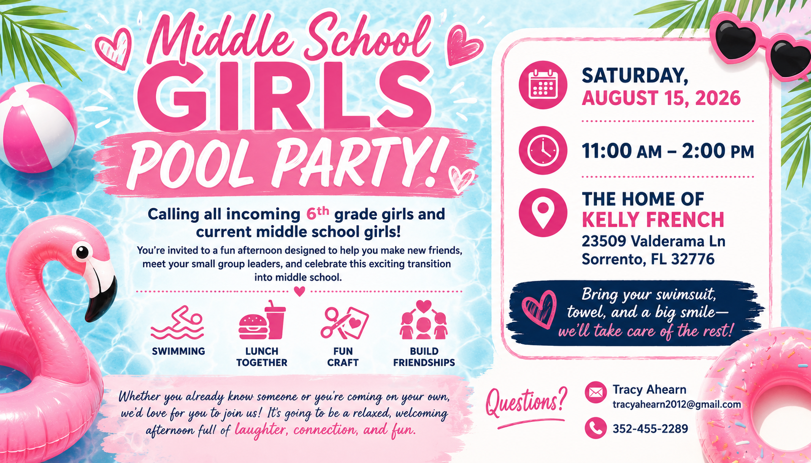 Middle School Girls Pool Party! 