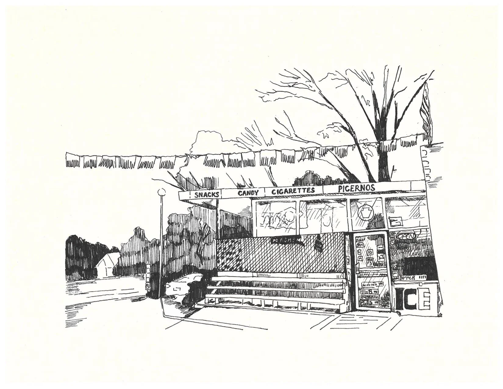 Paganuzzi_Isabella_#15_252HitsRoute3andtheCarExplodes,MyHeadHurts,IthinkWeShouldGoHome_PenandInkonLaidPaper_8x14inches_Painting_2021.jpg