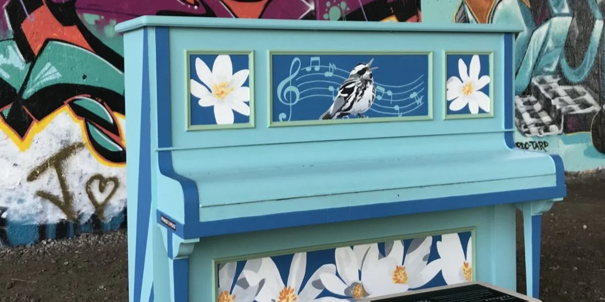 A piano placed on the Beltline by Pianos for Peace.