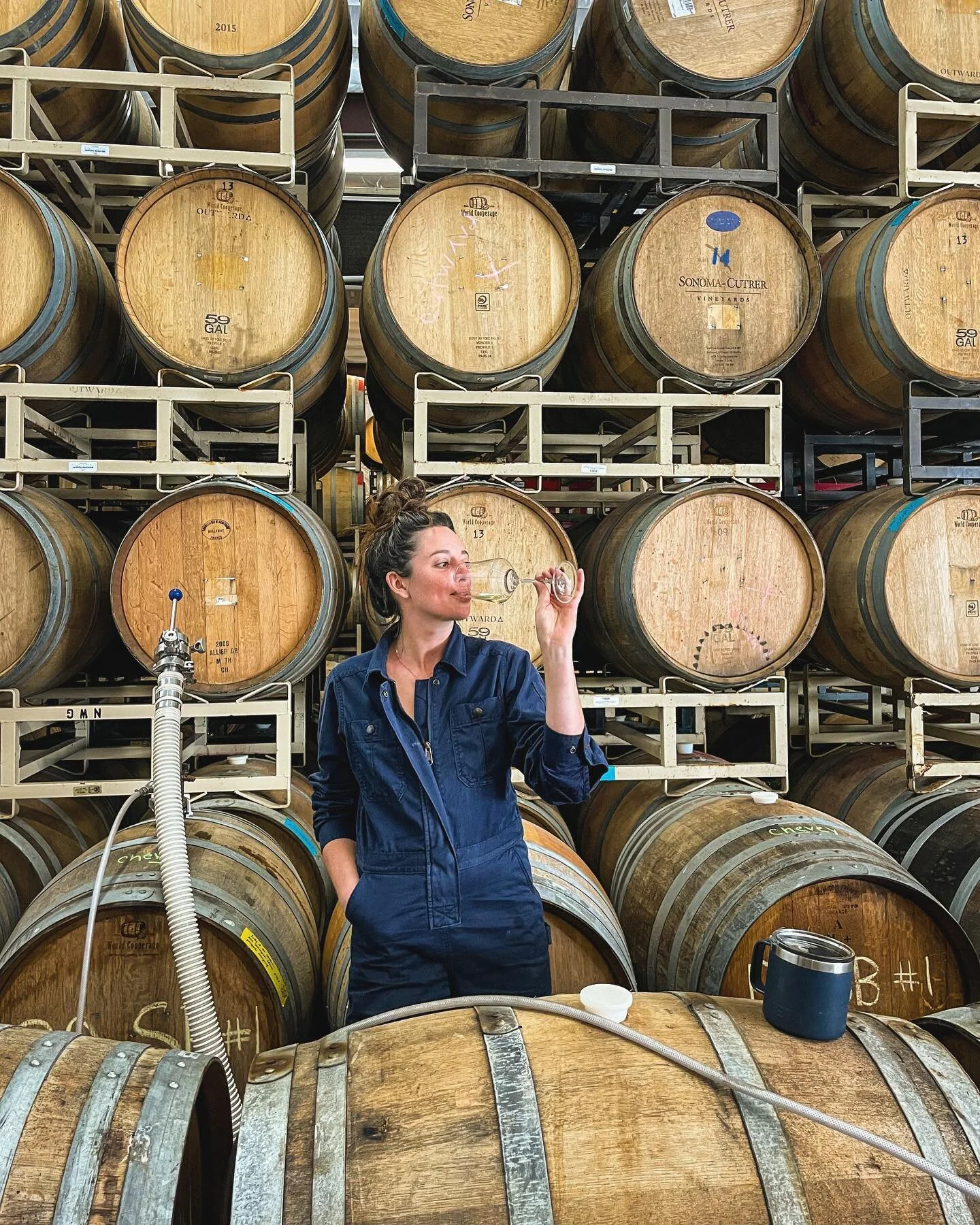 💌 more sunshine is on its way 💌 bottling new lady wines next week! It&rsquo;s been a big few days of prepping, cleaning, racking etc. but the stoke is at an all time high ☀️☀️☀️ w/ @scar_of_the_sea 📸