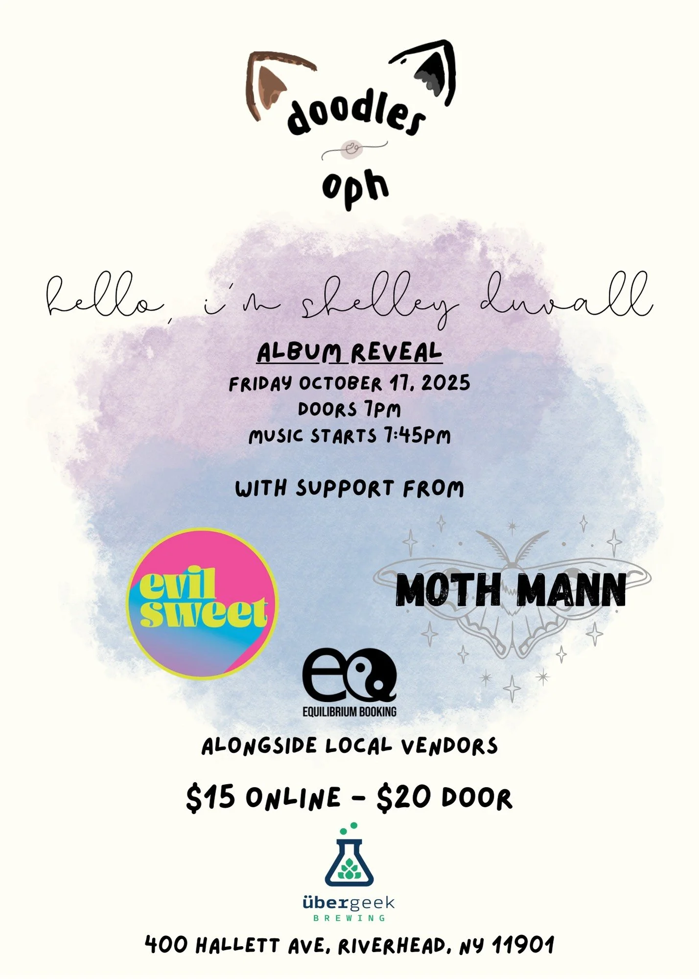 Doodles + Oph Present: "Hello, I'm Shelly Duvall" Album Release with support from; evil sweet & MOTH MANN