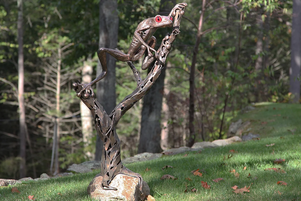Red Eyed Tree Frog Sculpture by Chris Williams