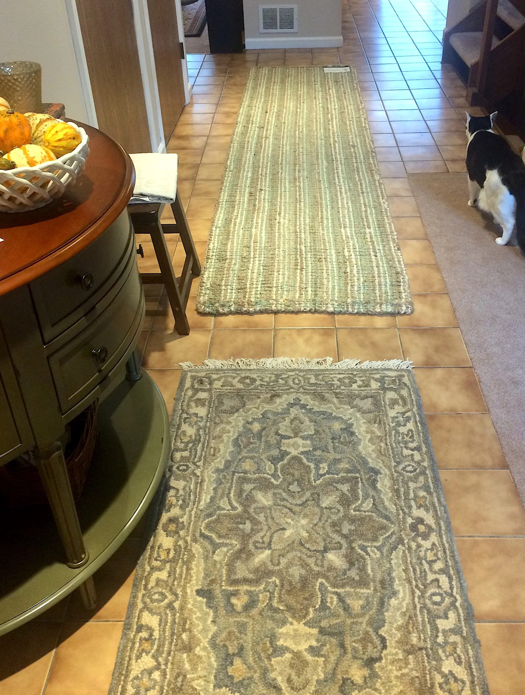 Entryway with Safavieh Natural Fiber Sage/Natural Runner