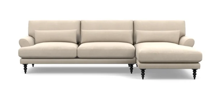 Interior Define Maxwell Sectional with Chaise in Natural, Heavy Cloth